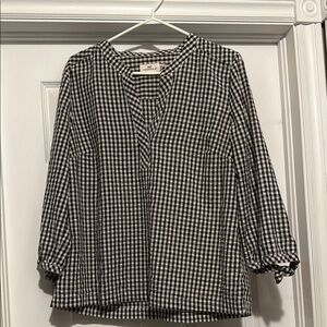 Vineyard Vines Black and White 3/4 Sleeve Blouse size large